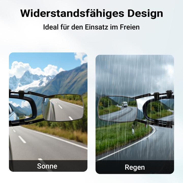 Actual product image Wiltec Universal Caravan Towing Mirror 2Pcs for Broader View in Traffic 190x120mm with Folding Mechanism