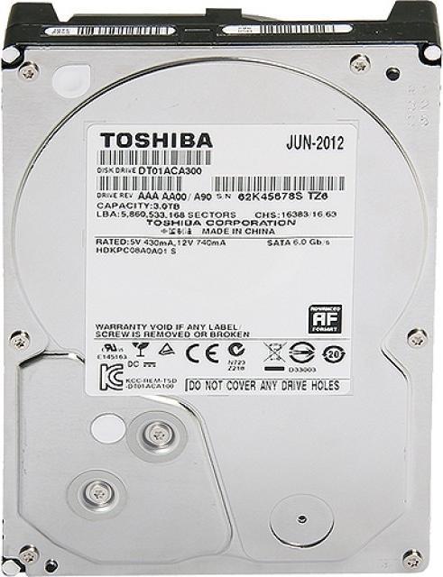 Actual product image Toshiba Dt01aca100 (1 TB, 3.5", CMR)