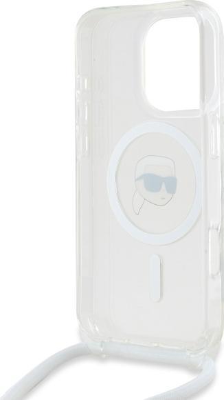Productafbeelding Karl Lagerfeld KLHMP16XHCKHNT iPhone 16 Pro Max 6,9" hardcase transparant Crossbody IML Karl Head (Apple iPhone 16 Pro Max)