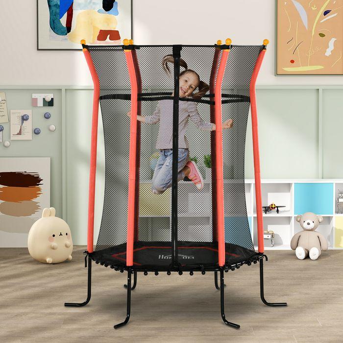 Image du produit Swisshandel24 Kinder Trampolin Ø163,5 cm, Indoor Trampolin, Kindertrampolin bis 50 kg Rot (163.50 cm)