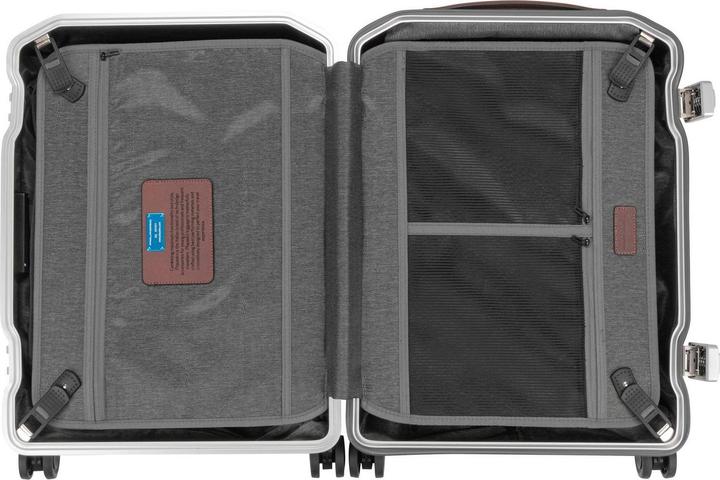 Actual product image Piquadro PQ-Light - Fast-Check Hand Luggage Hard Shell Trolley Black/Leather (37 l, Hand luggage (up to 50 litres))