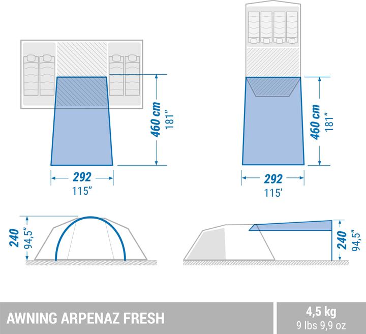 Immagine prodotto Quechua Arpenaz Fresh (Tarp, 4.52 kg, 6 persone)