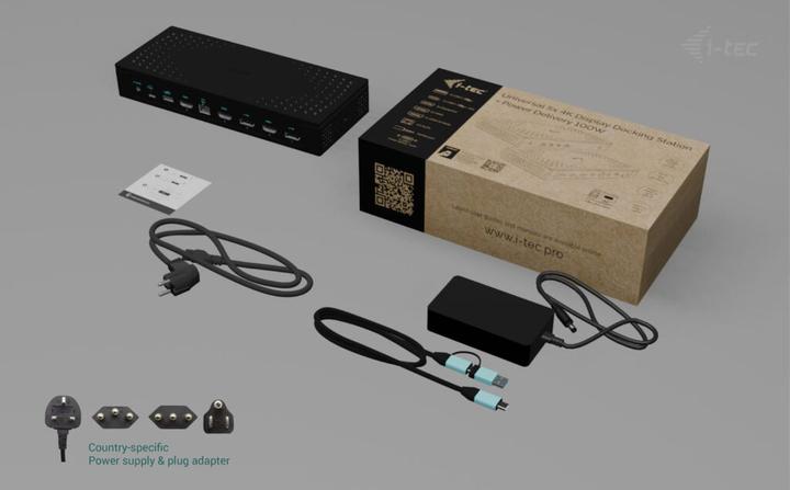 Actual product image i-tec Universal 5x 4K Display DS 5x 4K 2x DP 3x HDMI 1x 2.5GLAN 2x USB-C Gen.2 3x USB 3.2 Gen.2 1x A (USB-C, 10 Ports)
