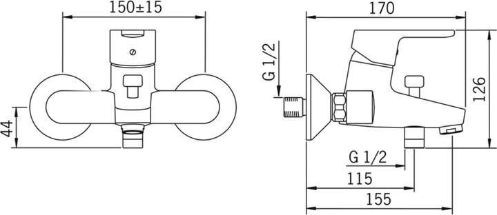 Produktbild Hansa Armaturen GmbH Einhandmischer Wanne Hansaprimo für Wandaufbau, mit Umstellung chrom