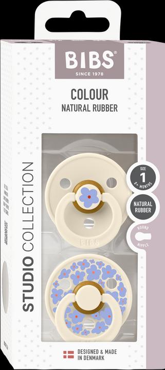 Bibs Sucette Studio Colour 2 PACK Latex Round 0-6m Jasmine Sage Mix (2 x, jusqu'à 6 M.)