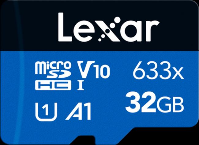 Image du produit Lexar 32Go haute performance 633x microSDHC UHS-I, jusqu'à 100MB/s en lecture 20MB/s en écriture (32 Go, microSDHC, U3, UHS-I)