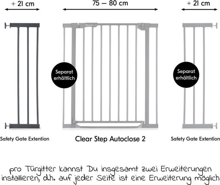 Produktbild Hauck Safety Gate Extension 21 cm Dark Grey (21 cm)