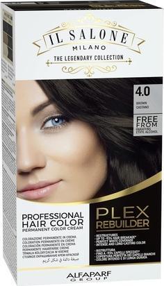 Il Salone Milano Plex Rebuilder Permanent Hair Color Cream 4.0 Brown Professional Hair Dye Kit (4.0)