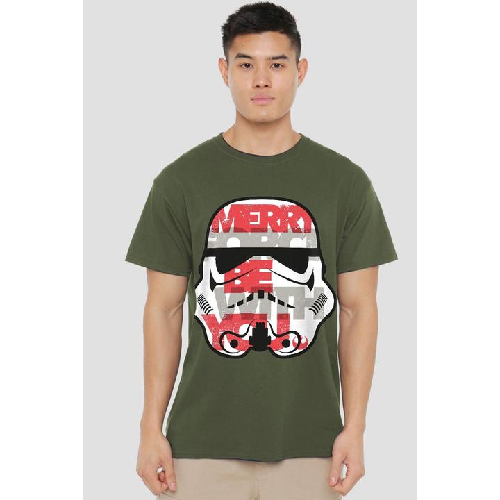 Produktbild Star Wars Merry Force Be With You TShirt weihnachtliches Design (M)