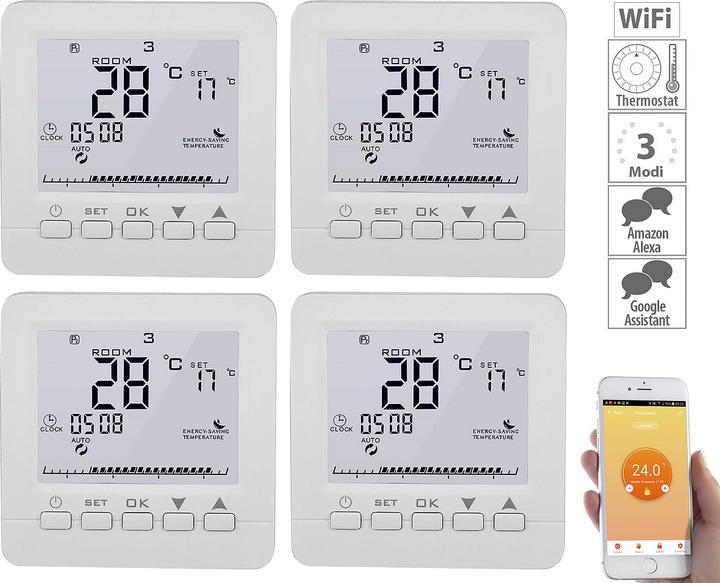 Image du produit Revolt Lot de 4 thermostats WLAN pour le chauffage au sol