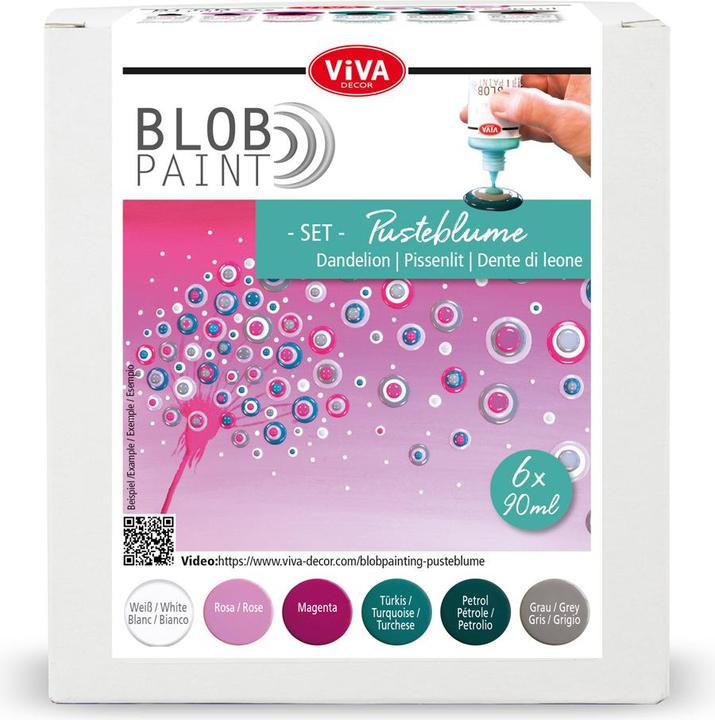 Image du produit Viva Decor Blob Paint Set de peinture "Pissenlit", 6 pièces (Multi, 90 ml)