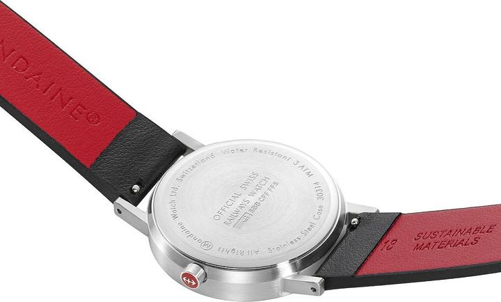 Actual product image Mondaine Classic - Vegan brushed (Analogue wristwatch, Swiss made, 36 mm)