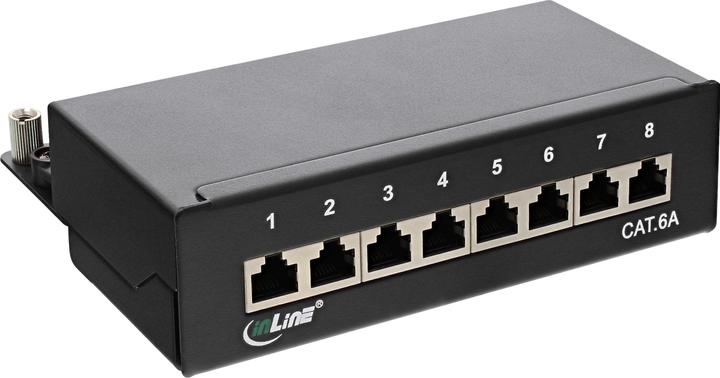 Immagine prodotto InLine Patch panel piatto Cat.6A a 8 vie su guida top-hat TS35 nero RAL9005