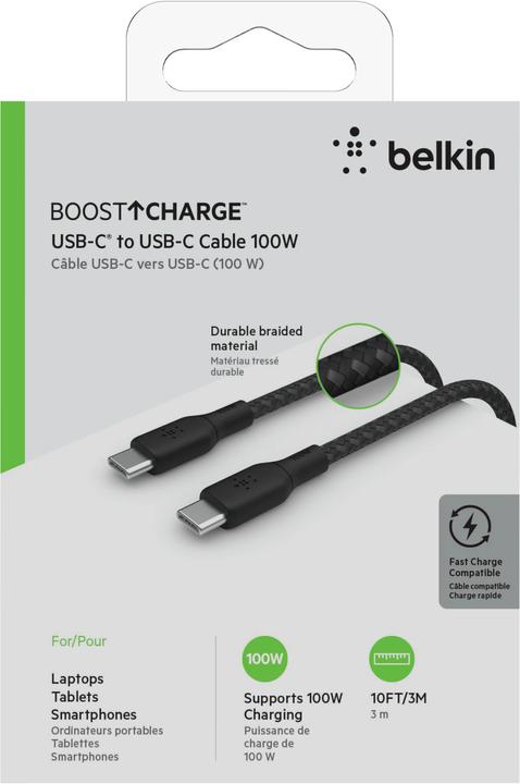 Actual product image Belkin USB C — USB C (3 m, USB 2.0, 100 W)