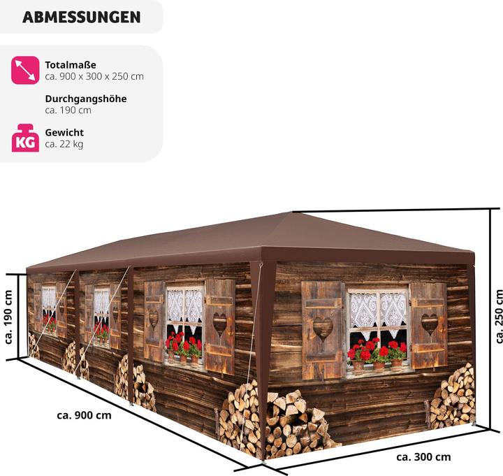 Image du produit tectake Chalet d'alpage (900 cm, 300 cm)