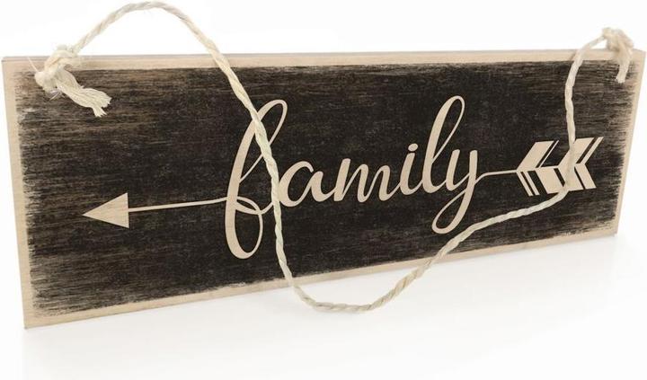 Actual product image Trenddeko Family with arrow (30 x 10 cm)