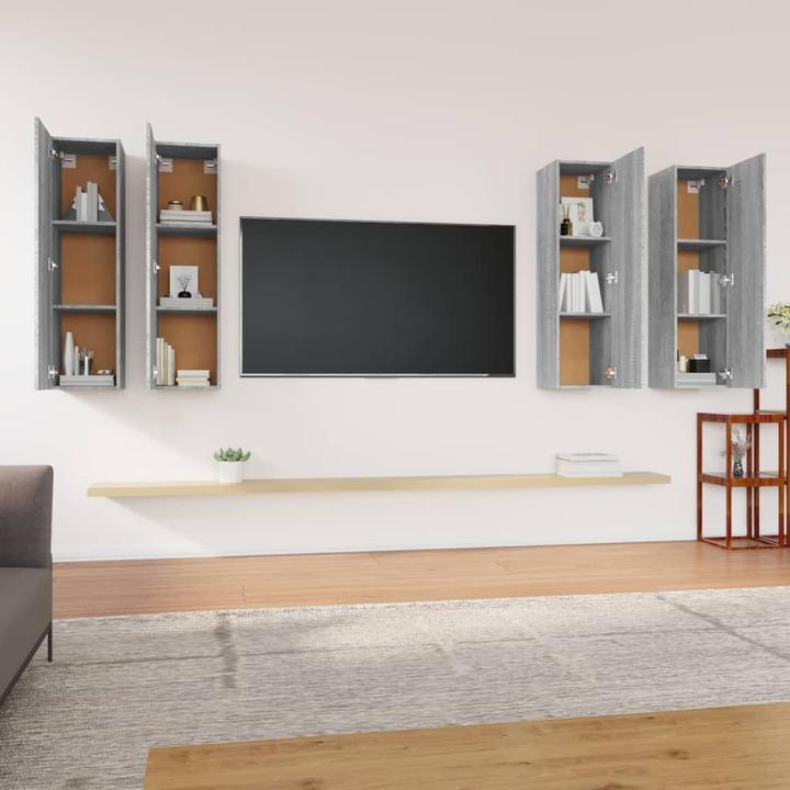Actual product image VidaXL TV-Schränke 4 Stk. Grau Sonoma 30,5x30x110 cm (30.5 x 30 x 110 cm)