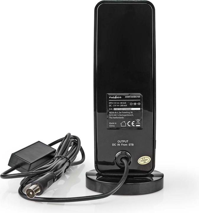 Image du produit Nedis Antenne intérieure FM/UHF/VHF active Portée de réception : 0-15 km Gain LTE700 dBi (avec câble (Antenne d'intérieur, 28 dB, LTE, UKW / MW / LW)