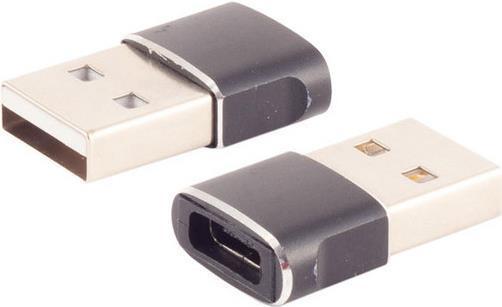 Shiverpeaks ®-BASIC-S--Adapter USB A Stecker auf USB C Buchse, 2.0, slim, Metallausführung (USB-A, USB Typ-C)
