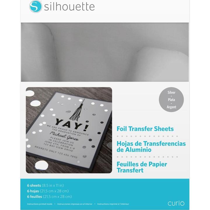 Actual product image Silhouette Transfer foil silver