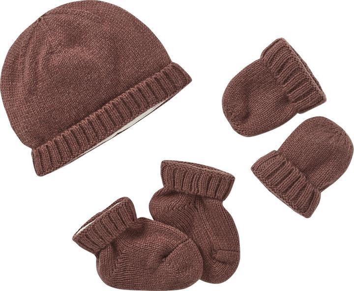 Actual product image Vertbaudet Knitted baby set: hat, mittens & booties