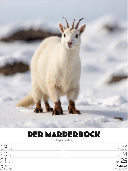 Actual product image Verrücktes Tierleben - Wochenplaner mit KI-Bildern Kalender 2026 (25 x 33 cm, German)