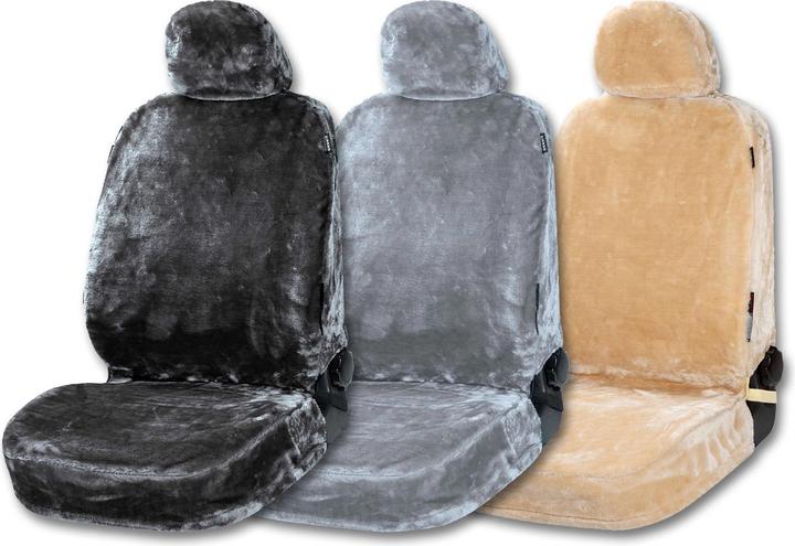 Actual product image Walser Car seat cover "Teddy" - faux fur - beige