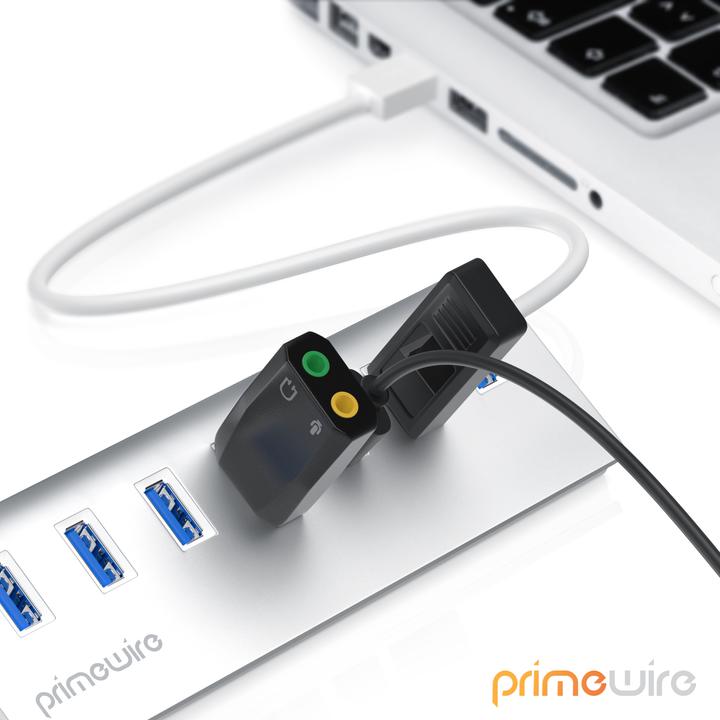 Actual product image Primewire 7 Port USB 3.2 Hub with Power Supply,USB Hub Brushed Aluminium Housing (USB-A, 7 Ports)