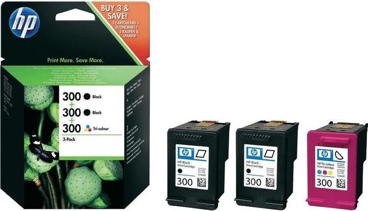 Actual product image Inkadoo HP SD518AE 300 print head cartridge multipack 2x black +1x color 2x200/1x165 pages PU=3 (FC)