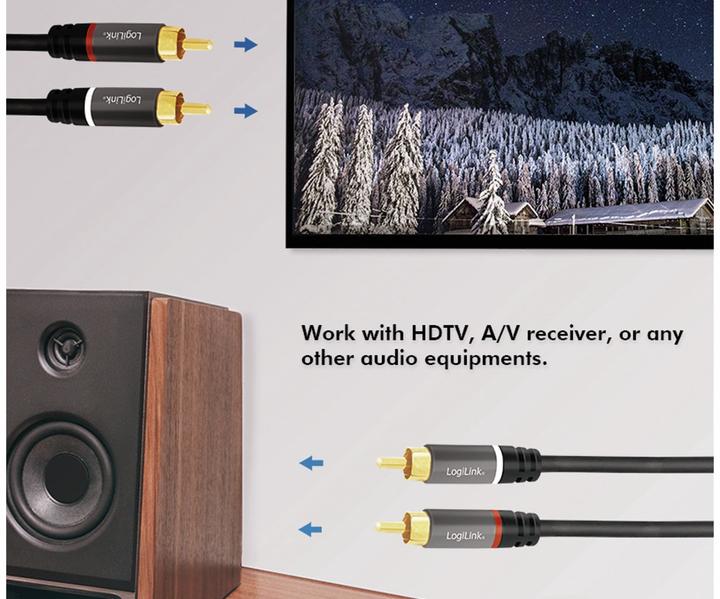 Produktbild LogiLink 2xCinch – 2xCinch (1 m, 3.5mm Klinke (AUX))