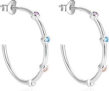 Immagine prodotto Agato - Silver hoop earrings with colored zircons AGT-E067PC
