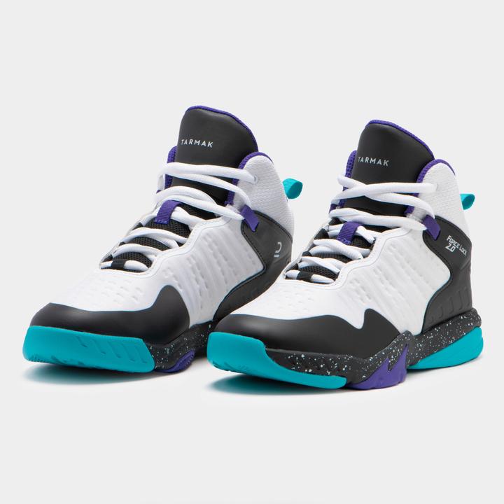 Immagine prodotto Tarmak Scarpe da basket intermedie da bambino SS500H - Bianco/Nero/Viola (34)