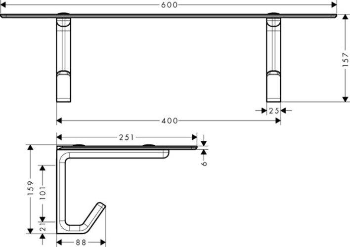 Actual product image hansgrohe AXOR Universal Accessories Bath Towel Tray