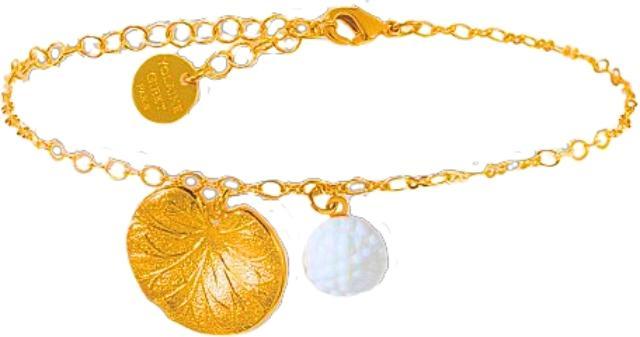 Yolaine Giret Yolaine Griet Nymphéas Armband (Porzellan, vergoldet mit Feingold 999 Tausendstel)
