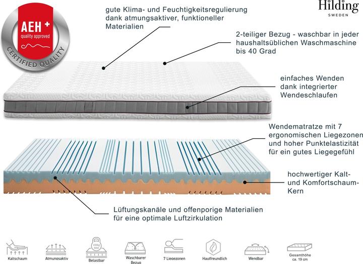 Produktbild Hilding Sweden HEJ! Wendematratze (160 x 200 cm, Schaumstoffkern)