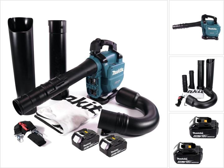Actual product image Makita DUB 363 M2V Battery-powered blower / leaf vacuum 36 V ( 2x 18 V ) Brushless + suction set + 2x (Rechargeable battery operated, Vacuum cleaners & blowers)