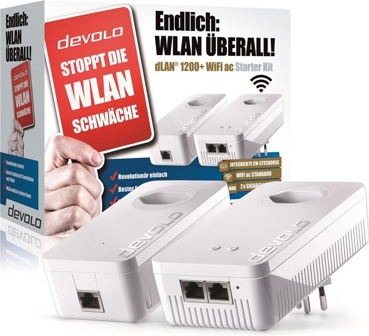 Produktbild Devolo dLAN 1200+ WiFi Starter Kit (1200 Mbit/s)