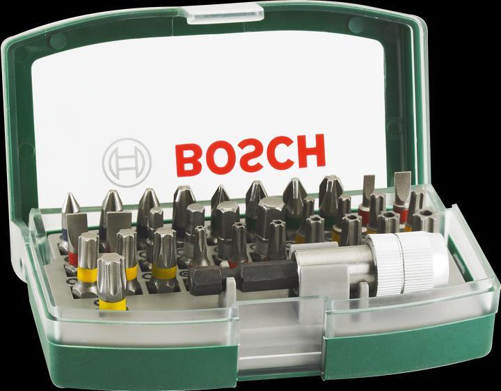 Produktbild Bosch Zubehör Schrauberbit-Set mit Farbcodierung, 32-teilig (Innensechsrund TX M10, Innensechsrund TX M15, Innensechsrund TX M20, Innensechsrund TX M30, Kreuz Pozidriv PZ M1, Innensechsrund TX mit Loch M20, Kreuz Phillips PH M1, Kreuz Phillips PH M2, Innensechsrund TX M25, Innensechsrund TX M27, Innensechsrund TX M40, Sechskant (hexagonal) M4)