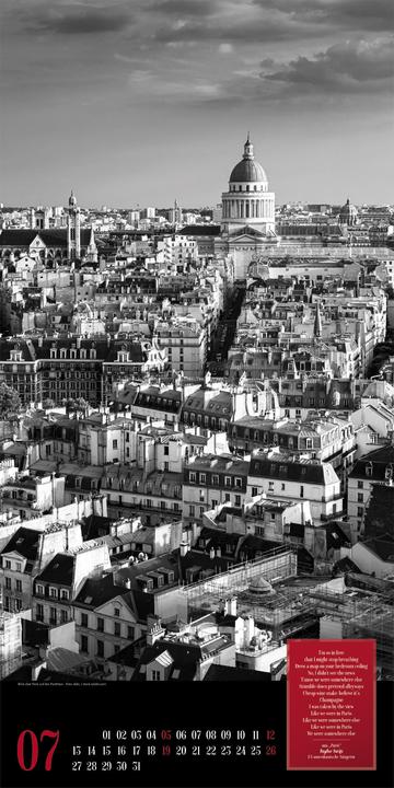 Actual product image Paris, je taime - Literatur-Kalender 2026 (33 x 66 cm, Hardcover, German)