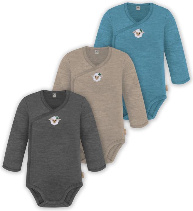 Immagine prodotto Normani Confezione da 3 pezzi di body a maniche lunghe in merino per bambino e bambina - 9355 (74)