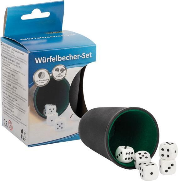 Produktbild Idena Würfelbecher Set Kunststoff mit 5 Würfeln