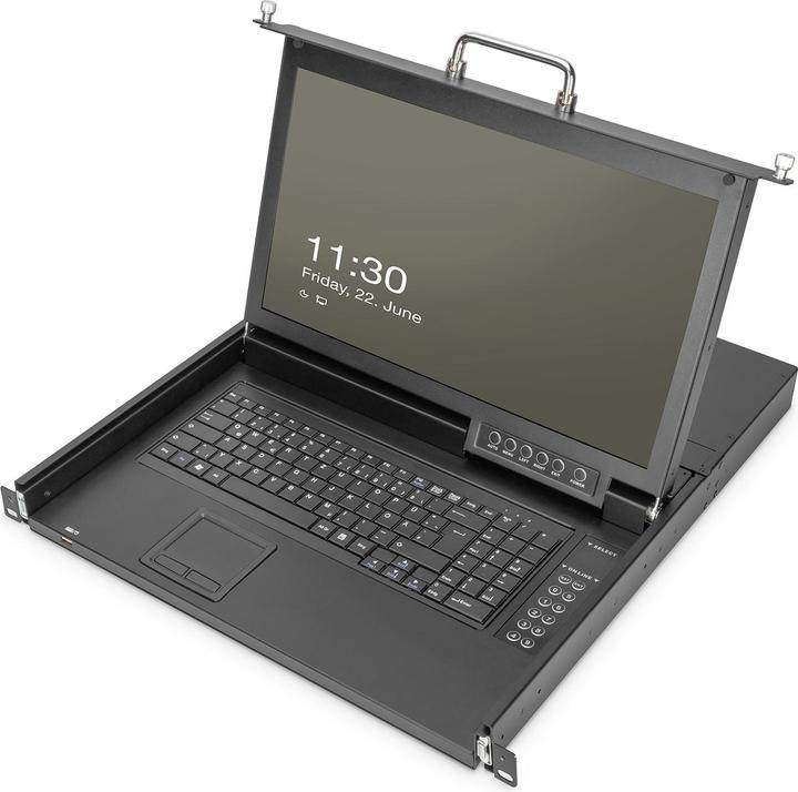 Produktbild Digitus 19" HD LCD KVM Konsole, 8-Port Cat 5, US Tastatur