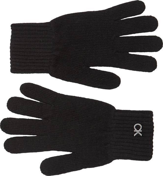 Calvin Klein Re-Lock Knit Gloves Wol - Zwart - Unisex - One Size (One Size)