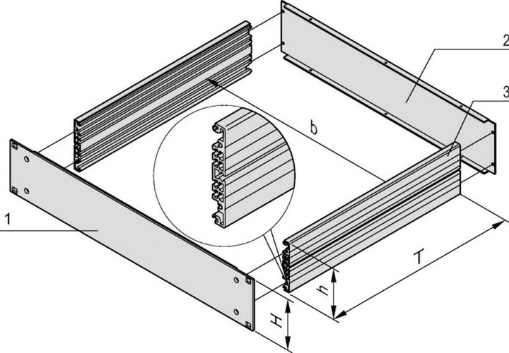 Immagine prodotto Schroff Rack da 19" in alluminio (kit base) - MULTIPAC GRUNDAUSB.3HE 340T