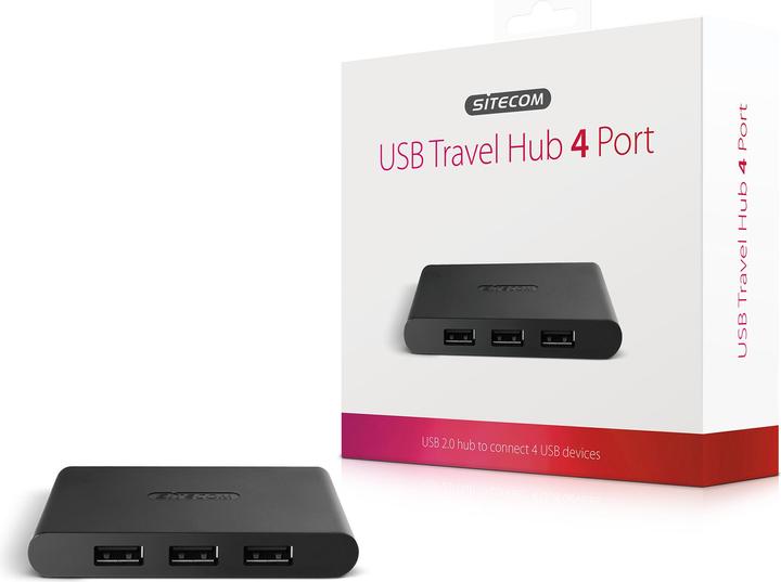 Immagine prodotto Sitecom CN 080 Hub da viaggio USB 2.0 (USB-A, 4 Porti)