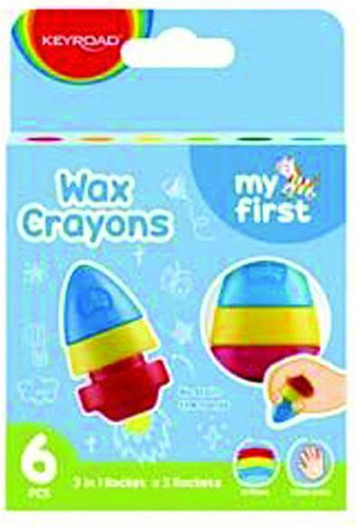 Produktbild Keyroad 2 rockets wachsmalstifte, 6 stk., anhänger, farbmischung (6 x)