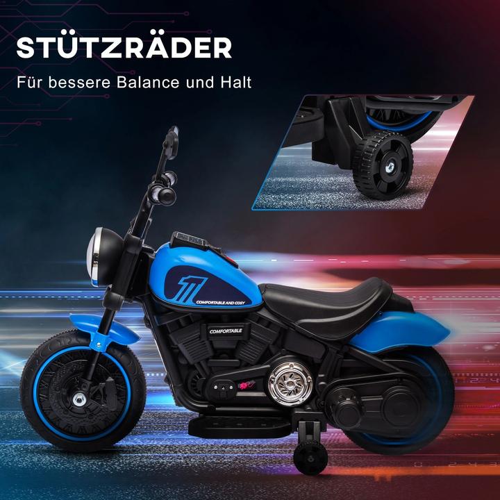 Produktbild Swisshandel24 Kinderelektro-Motorrad, 2 abnehmbare Stützräder, 1,5-3 km/h, für 1,5-3 Jahre Kinder (6 V)