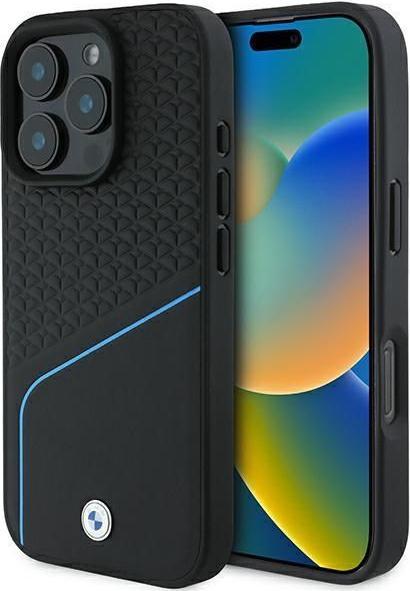 Produktbild BMW BMHMP16L23RDCLK iPhone 16 Pro 6.3" czarny/black hardcase Sign Leather Textured And Line MagSafe (Apple iPhone 16 Pro)