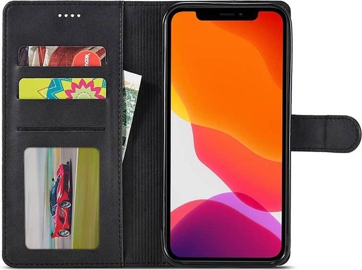 Immagine prodotto LC.Imeeke iPhone Xr - Custodia a portafoglio con 3 scomparti per carte e chiusura magnetica, nera (Apple iPhone XR)
