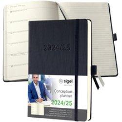 Produktbild Sigel Wochennotiz-Kalender Conceptum 2024/2025 (DE/EN/FR/NL) black (A5, Deutsch, Englisch, Französisch, Niederländisch)
